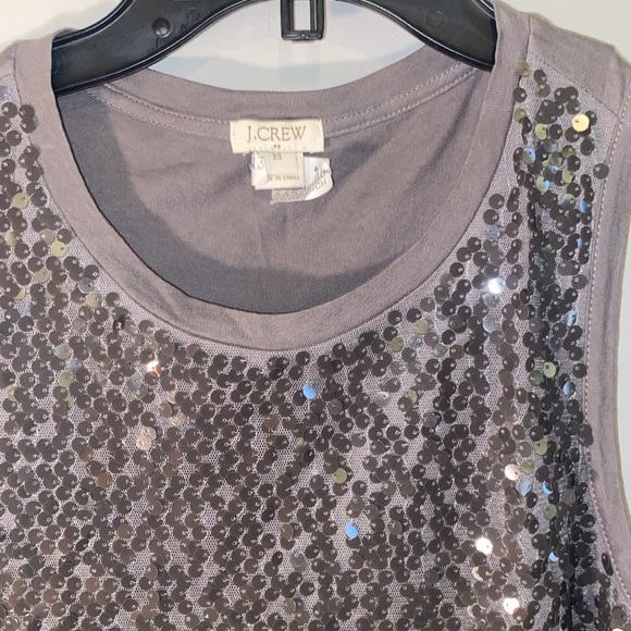 J. Crew Beautiful Grey Sequin Tank top Size XS - Picture 5 of 8